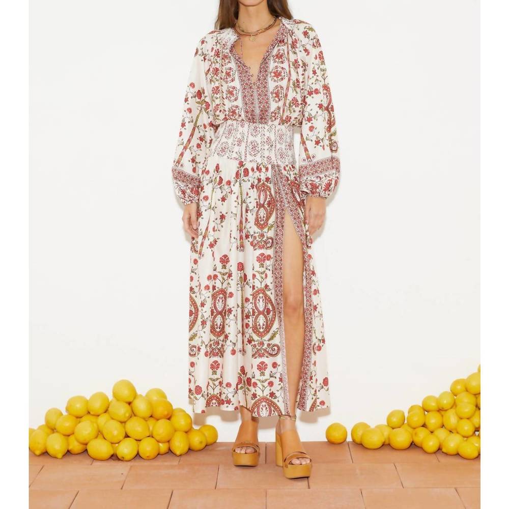 NEW BOTEH ceres shirred maxi dress in gardenia